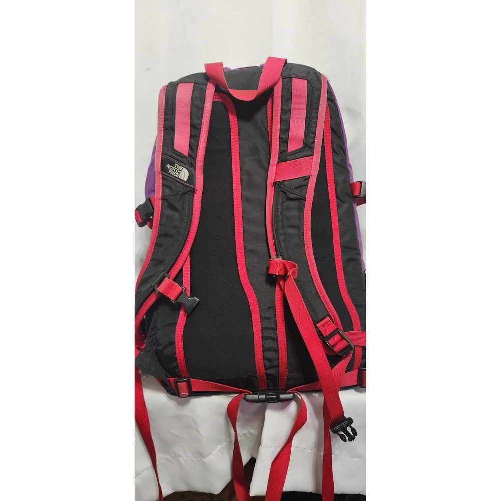 The North Face Hot Shot Backpack Purple Black Red T196 T596 Daypack
